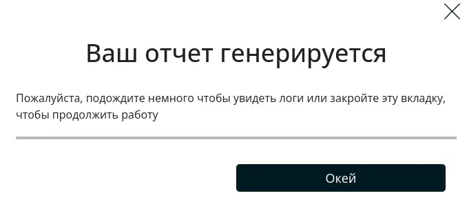 Отчёт в процессе генерации