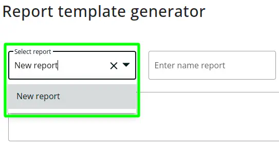 Selecting the option of a new report