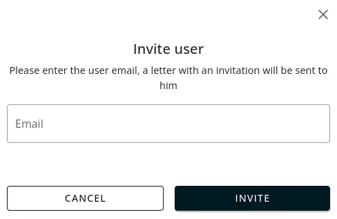 Enter a email of new user