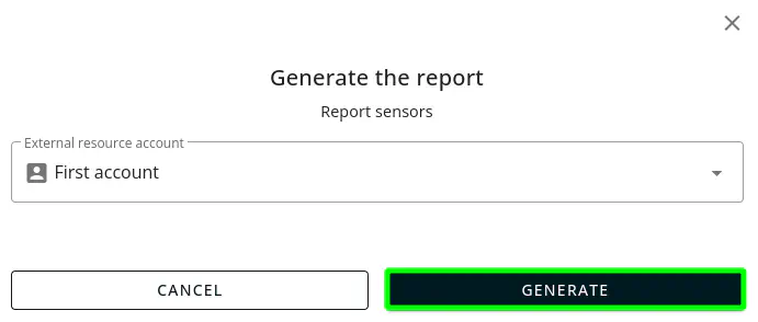 After entering all filtration fields, click on the button Generate